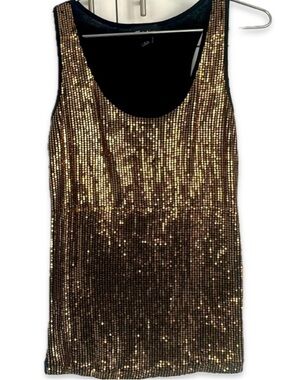 Christmas Holiday Gold Sequins Tank Top